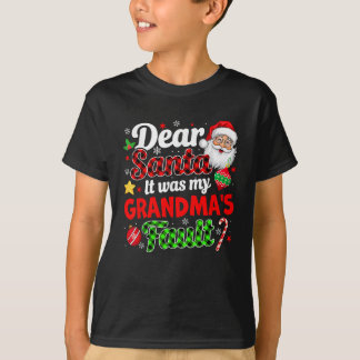 It Was My Grandma's Fault Funny Family Xmas  T-Shirt