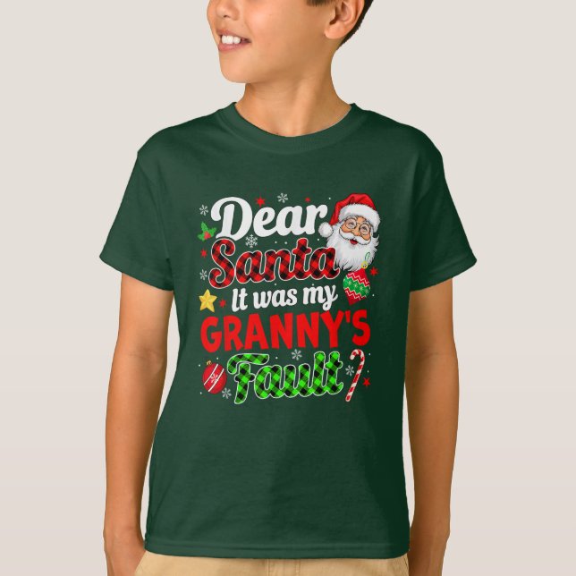 It Was My Granny's Fault Funny Family Xmas T-Shirt (Front)