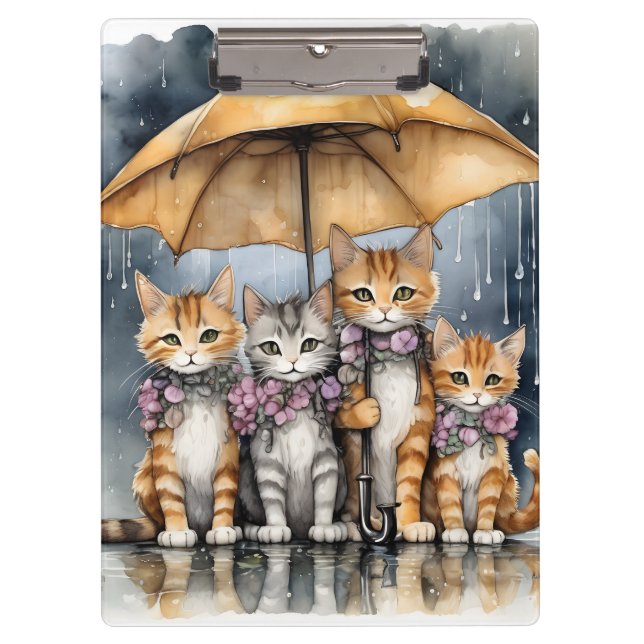 It was raining outside, so the mother cat called h clipboard (Front)