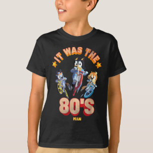It Was The 80s Man Bluy Dad Retro 80s Bicycle T-Shirt