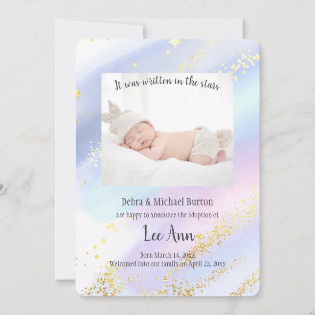 It Was Written In The Stars Adoption Annou Announcement (Front)