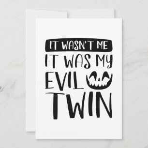 It Wasn’t Me It Was My Evil Twin Thank You Card