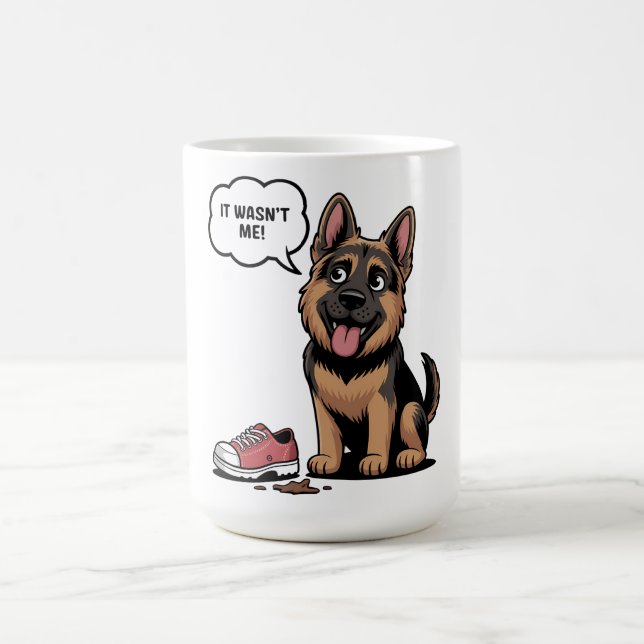 It Wasn't Me Funny German Shepherd Puppy Destroyed Coffee Mug (Center)