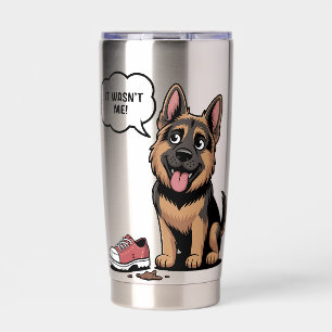It Wasn't Me Funny German Shepherd Puppy Destroyed Insulated Tumbler