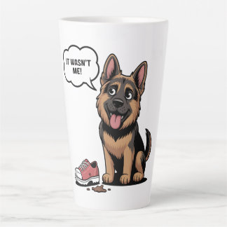 It Wasn't Me Funny German Shepherd Puppy Destroyed Latte Mug