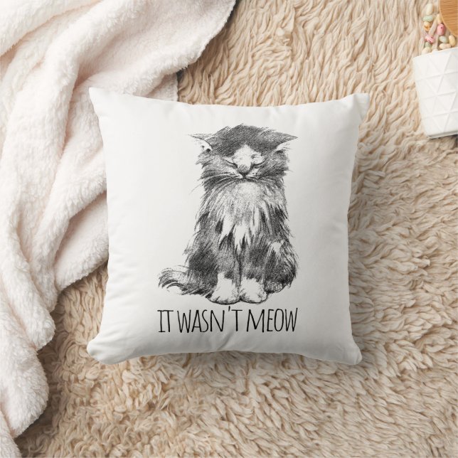 It Wasn't Meow Cute Fluffy Kitten Cushion (Blanket)