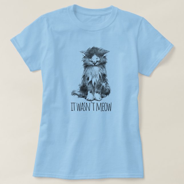 It Wasn't Meow Cute Fluffy Kitten T-Shirt (Design Front)