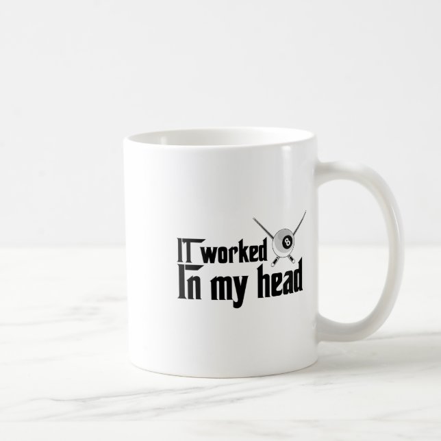 It Worked In My Head - Billiard Pool Player Sports Coffee Mug (Right)