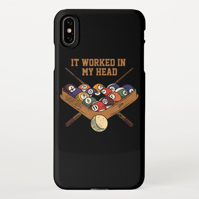 It Worked In My Head Billiards Gift 8-Ball Pool iPhone Case (Back)