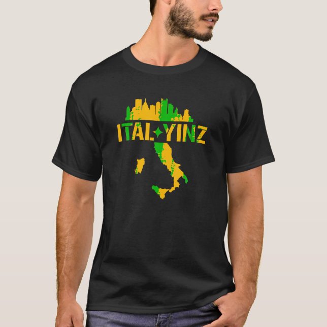Ital Yinz Italian Pittsburgher T Shirt (Front)