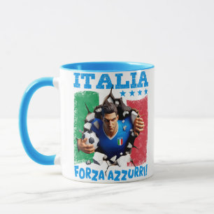 Italia 3D Forza Azzurri Soccer Mug