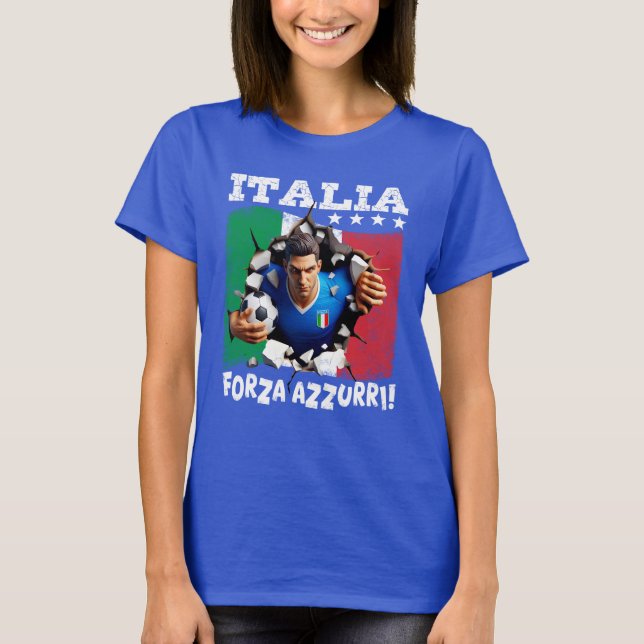 Italia 3D Forza Azzurri  T-Shirt (Front)
