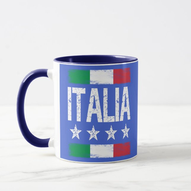 Italia 4 Star Italian flag  Mug (Left)