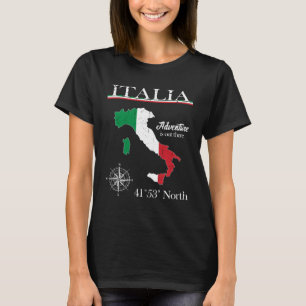 Italia  Adventure Is Out There  Italy Italian Flag T-Shirt