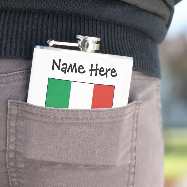 Italia Bandeira Italiana Personalised  Hip Flask (In Situ)