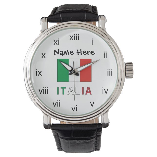Italia Bandeira Italiana Personalised  Watch (Front)