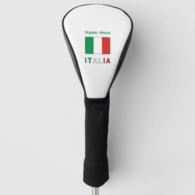 Italia Bandiera Italiana Green Personalisation  Golf Head Cover (Front)
