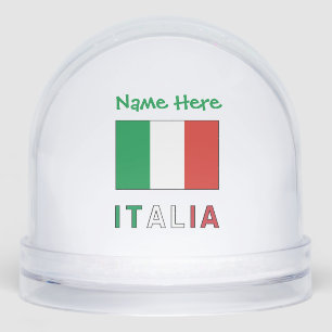 Italia Bandiera Italiana Green Personalised  Snowglobe
