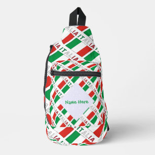 Italia Bandiera Italiana Tiled Green Personalised Sling Bag