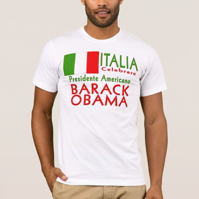 ITALIA CELEBRARE Obama Giorno di Inaugurazione T-Shirt (Front)