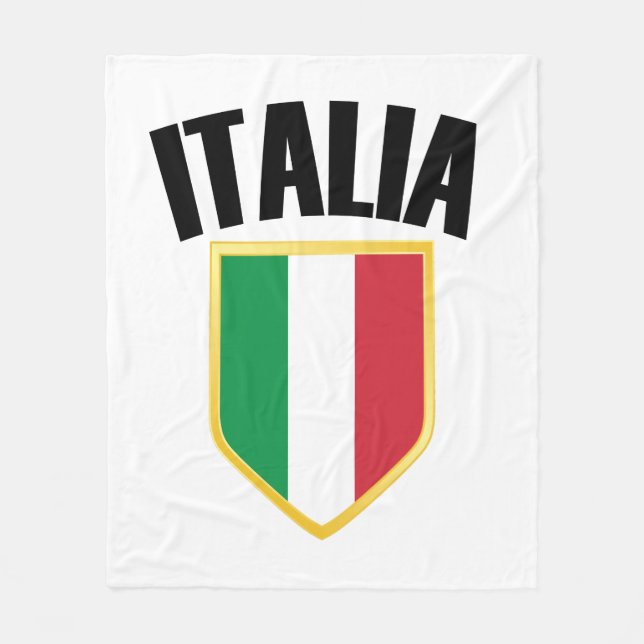 Italia Crest Italy Flag Fleece Blanket (Front)