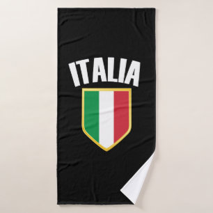 Italia Crest Italy Flag Soccer Fan Bath Towel