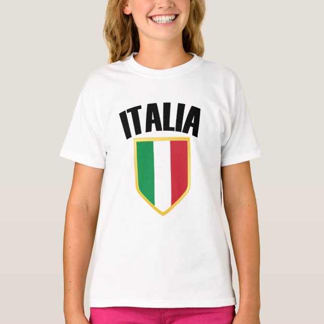 Italia Crest Italy Flag T-Shirt (Front)