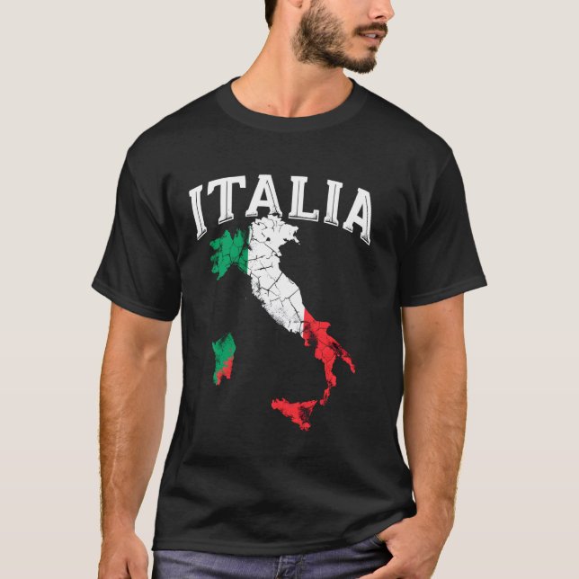 Italia Distressed Flag T-Shirt (Front)