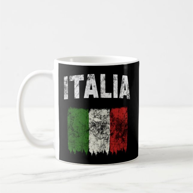 Italia - Distressed Italian Flag Coffee Mug (Left)