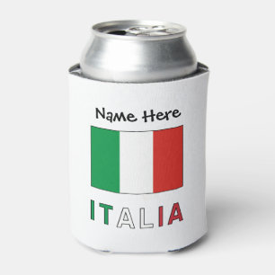 Italia e Bandiera Italiana con il Tuo Nome Can Cooler