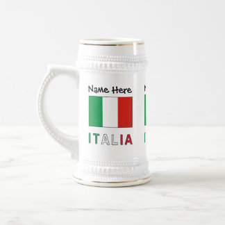 Italia e Bandiera Italiana Personalised Beer Stein