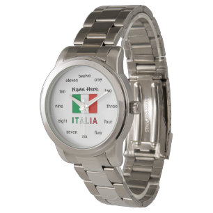Italia e Bandiera Italiana Personalised  Watch