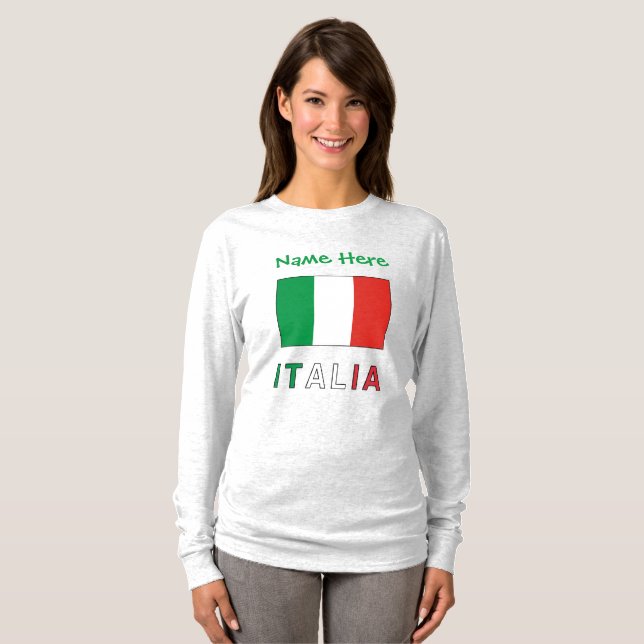 Italia e Bandiera Italiana Personalised Women's  T-Shirt (Front Full)