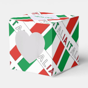 Italia e Bandiera Italiana Tiled Green Personalise Favour Box