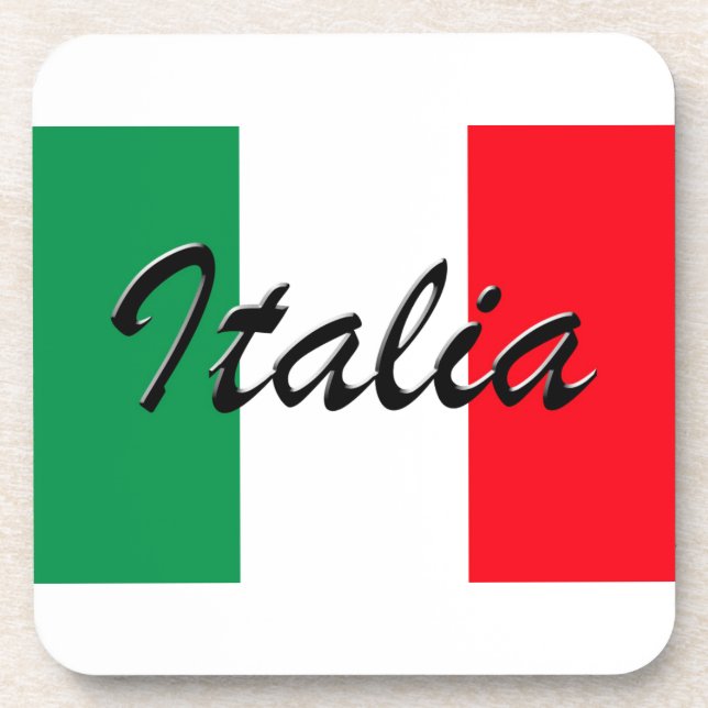 Italia Flag - High Quality Coaster (Front)