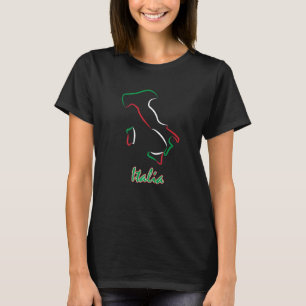 Italia Flag Italy Outline Italy Vacation Italy Fla T-Shirt