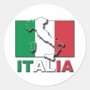 Italia Flag Land Classic Round Sticker