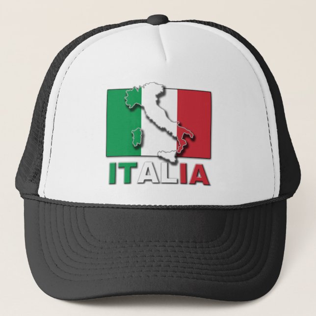 Italia Flag Land Trucker Hat (Front)