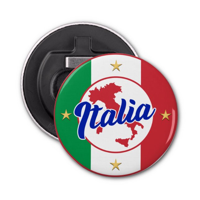 Italia Flag & Map Bottle Opener (Front)