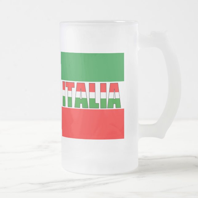 Italia-Flag of Italy Frosted Glass Beer Mug (Right)