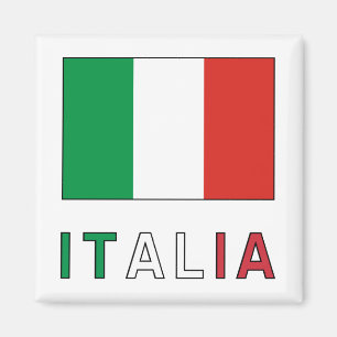 Italia Flag & Word Magnet