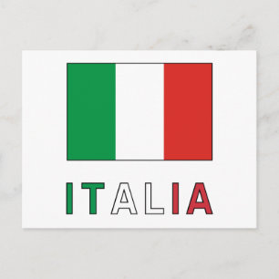 Italia Flag & Word Postcard
