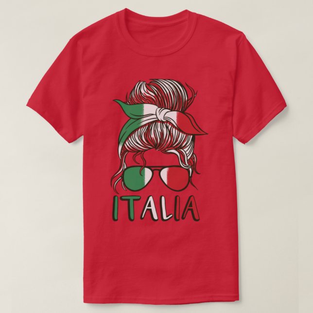 Italia football world cup Italian Flag Girls Women T-Shirt (Design Front)