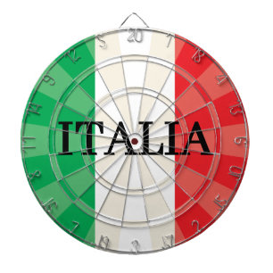 ITALIA Green White Red Italian Flag Design Dartboard