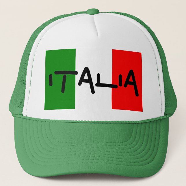 Italia Italian Flag Green White Red Hat (Front)