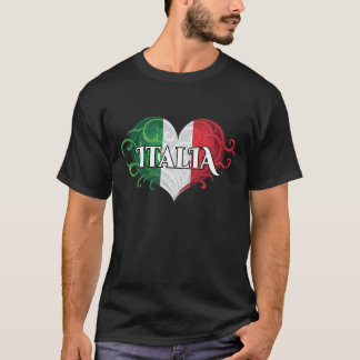 Italia Italian Flag Heart T-Shirt