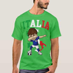 Italia Italian Soccer Boy Italy Flag Map T-Shirt