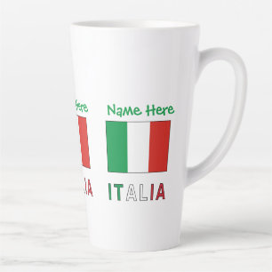 Italia Italiana Bandiera Green Personalisation  Latte Mug