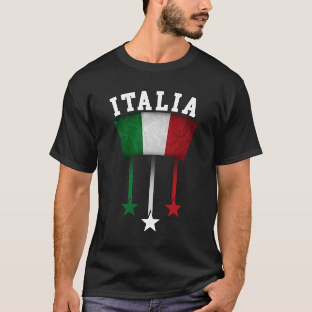 Italia Italy Flag Emblem Italian Pride Ancestry He T-Shirt (Front)