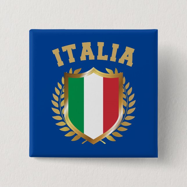 Italia/Italy Flag Shield 15 Cm Square Badge (Front)